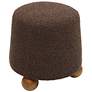 3_TOV Jaine 18 1/4" Modern Chocolate Brown Boucle Accent Stool Ottoman more views