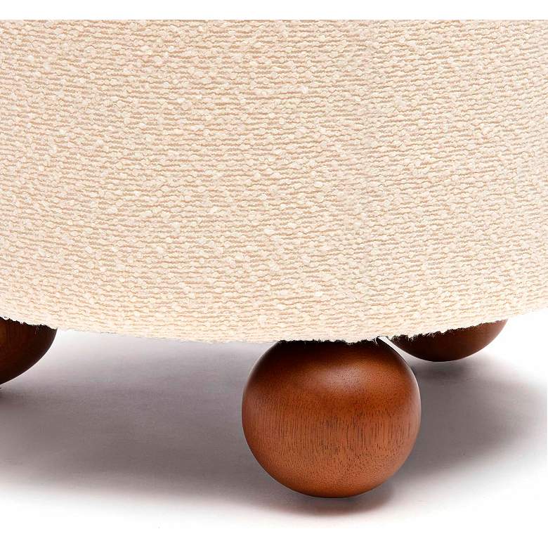 Image 2 TOV Jaine 18 1/4" Wide Cream Nubby Boucle Fabric Modern Accent Stool more views