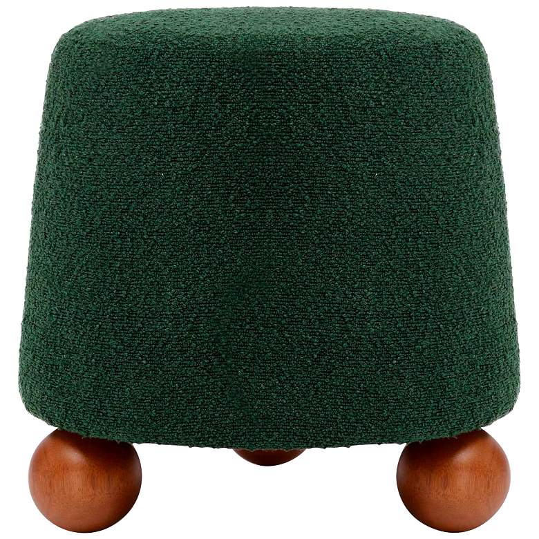 Image 1 TOV Jaine 18 1/4" Wide Forest Green Nubby Boucle Fabric Accent Stool
