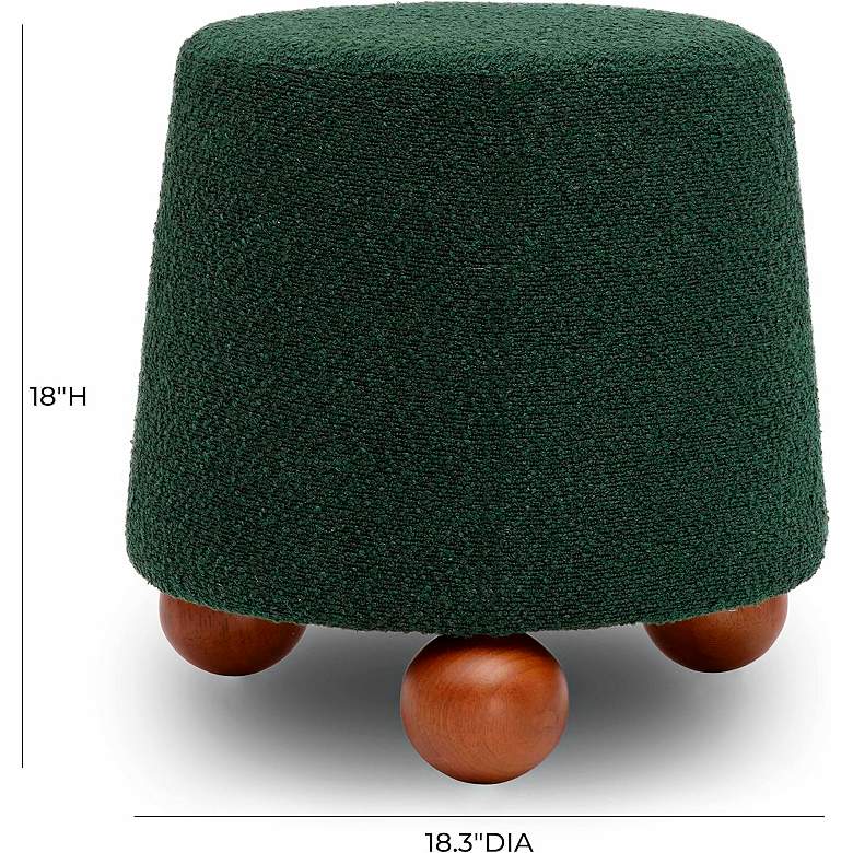 Image 5 TOV Jaine 18 1/4" Wide Forest Green Nubby Boucle Fabric Accent Stool more views
