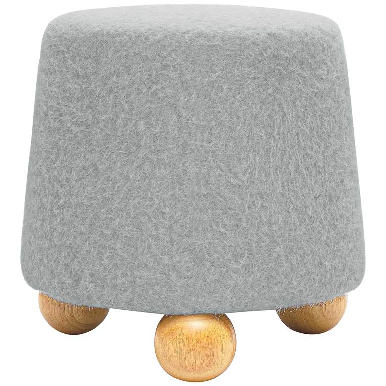 Image 1 TOV Jaine 18 1/4" Wide Stone Gray Loose Mohair Modern Accent Stool
