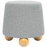 1_TOV Jaine 18 1/4" Wide Stone Gray Loose Mohair Modern Accent Stool