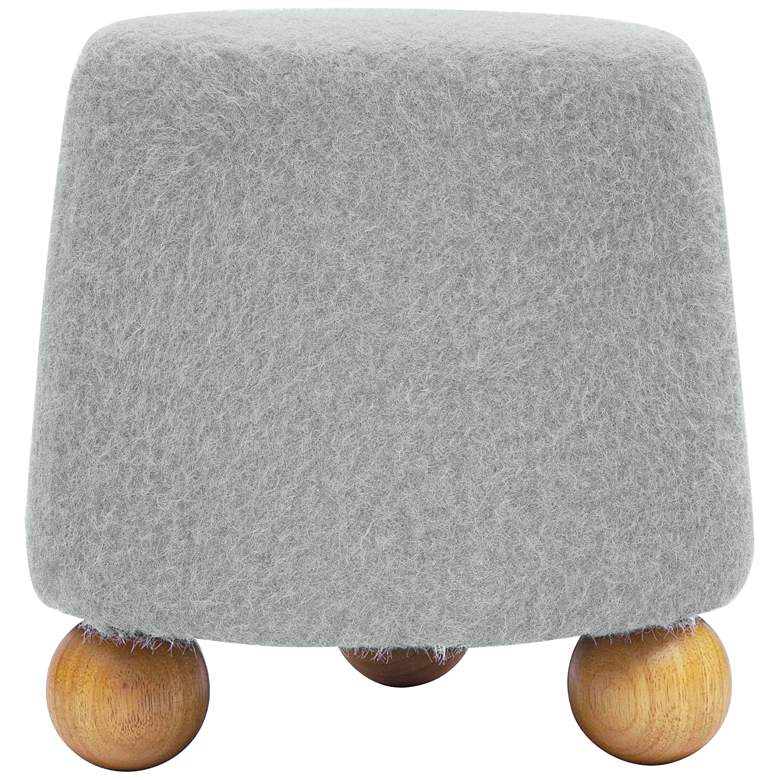Image 4 TOV Jaine 18 1/4" Wide Stone Gray Loose Mohair Modern Accent Stool more views