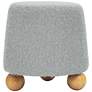 4_TOV Jaine 18 1/4" Wide Stone Gray Loose Mohair Modern Accent Stool more views