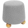 5_TOV Jaine 18 1/4" Wide Stone Gray Loose Mohair Modern Accent Stool more views