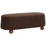 1_TOV Jaine 48 1/4" Wide Chocolate Brown Nubby Boucle Fabric Ottoman