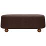 4_TOV Jaine 48 1/4" Wide Chocolate Brown Nubby Boucle Fabric Ottoman more views