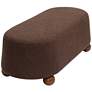 5_TOV Jaine 48 1/4" Wide Chocolate Brown Nubby Boucle Fabric Ottoman more views