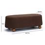 6_TOV Jaine 48 1/4" Wide Chocolate Brown Nubby Boucle Fabric Ottoman more views