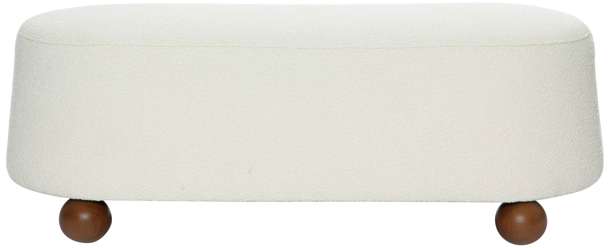 Image 4 TOV Jaine 48 1/4" Wide Cream Nubby Boucle Fabric Modern Ottoman more views