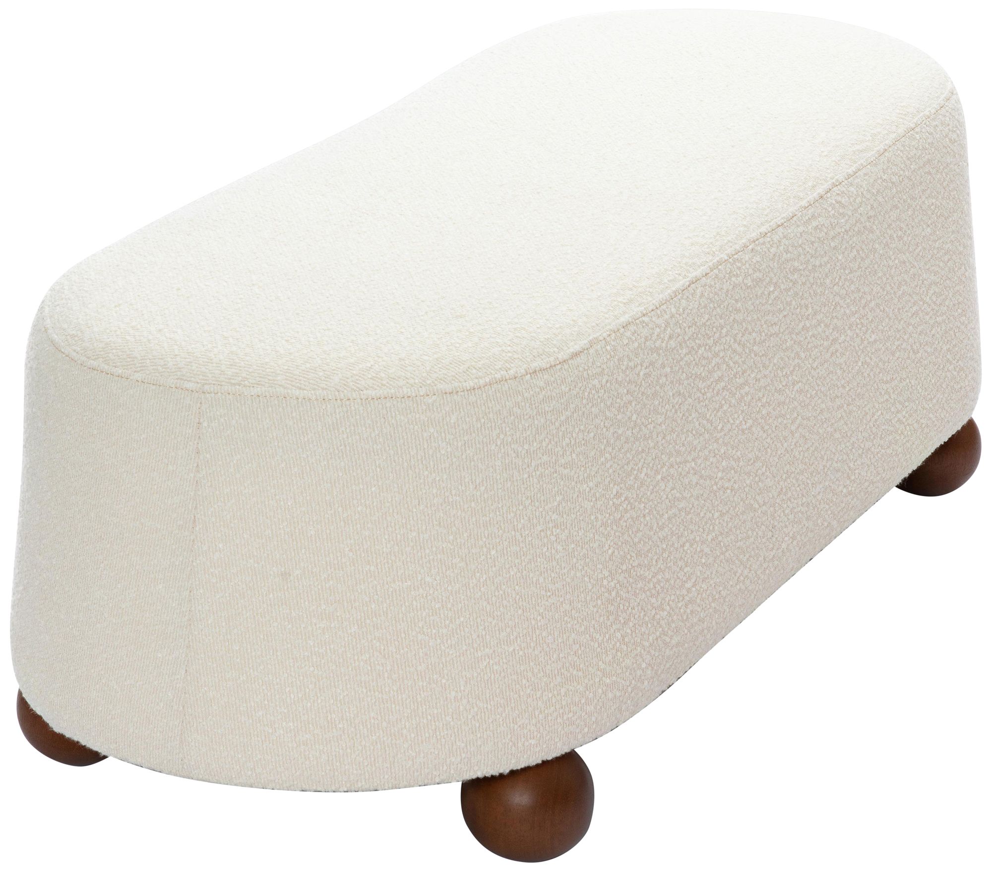 Image 5 TOV Jaine 48 1/4" Wide Cream Nubby Boucle Fabric Modern Ottoman more views