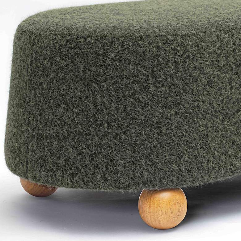 Image 3 TOV Jaine 48 1/4" Wide Forest Green Loose Mohair Modern Ottoman more views