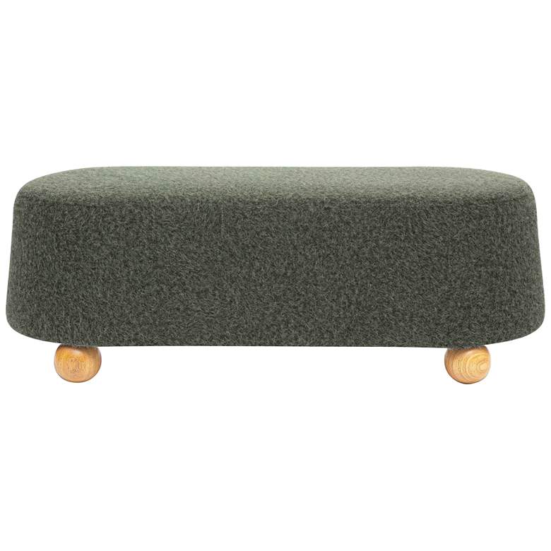 Image 4 TOV Jaine 48 1/4" Wide Forest Green Loose Mohair Modern Ottoman more views