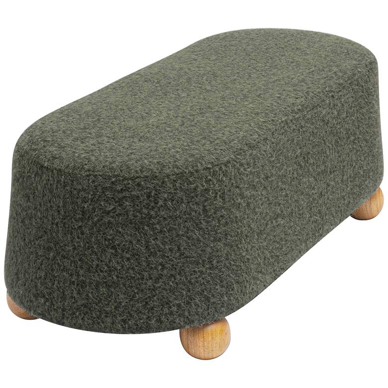 Image 5 TOV Jaine 48 1/4" Wide Forest Green Loose Mohair Modern Ottoman more views