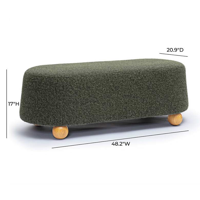 Image 6 TOV Jaine 48 1/4" Wide Forest Green Loose Mohair Modern Ottoman more views