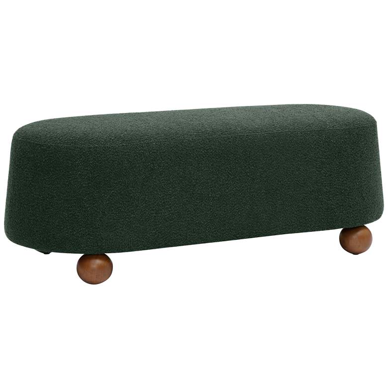 Image 1 TOV Jaine 48 1/4" Wide Forest Green Nubby Boucle Fabric Large Ottoman
