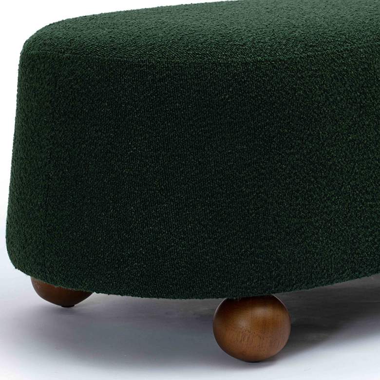 Image 3 TOV Jaine 48 1/4" Wide Forest Green Nubby Boucle Fabric Large Ottoman more views