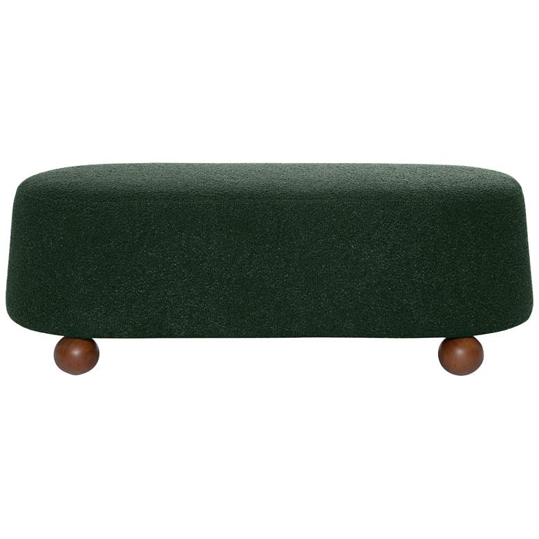 Image 4 TOV Jaine 48 1/4" Wide Forest Green Nubby Boucle Fabric Large Ottoman more views