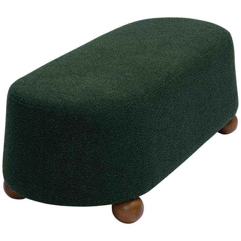 Image 5 TOV Jaine 48 1/4" Wide Forest Green Nubby Boucle Fabric Large Ottoman more views