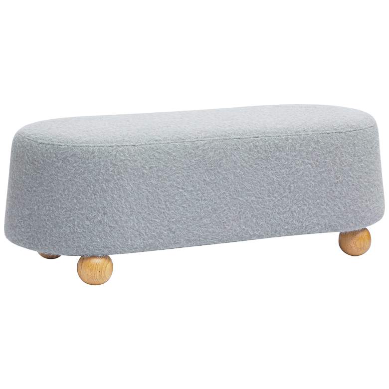 Image 1 TOV Jaine 48 1/4" Wide Stone Gray Loose Mohair Large Modern Ottoman