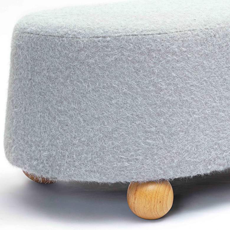 Image 3 TOV Jaine 48 1/4" Wide Stone Gray Loose Mohair Large Modern Ottoman more views