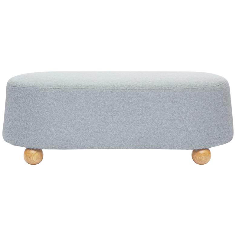 Image 4 TOV Jaine 48 1/4" Wide Stone Gray Loose Mohair Large Modern Ottoman more views