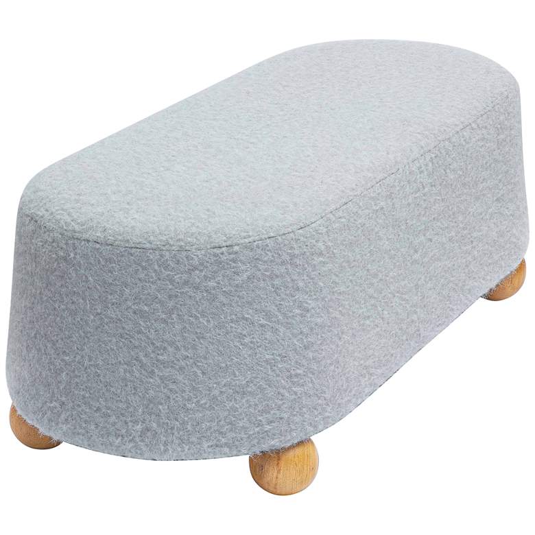 Image 5 TOV Jaine 48 1/4" Wide Stone Gray Loose Mohair Large Modern Ottoman more views