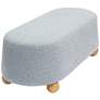 5_TOV Jaine 48 1/4" Wide Stone Gray Loose Mohair Large Modern Ottoman more views