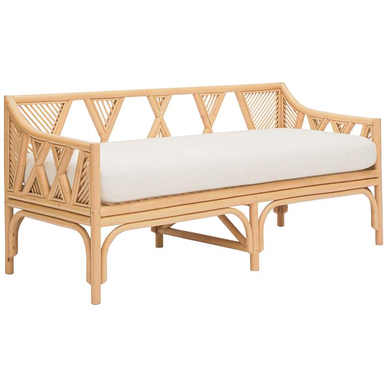Image 2 TOV Jayla 53 3/4" Wide Natural Rattan Rectangular Bench