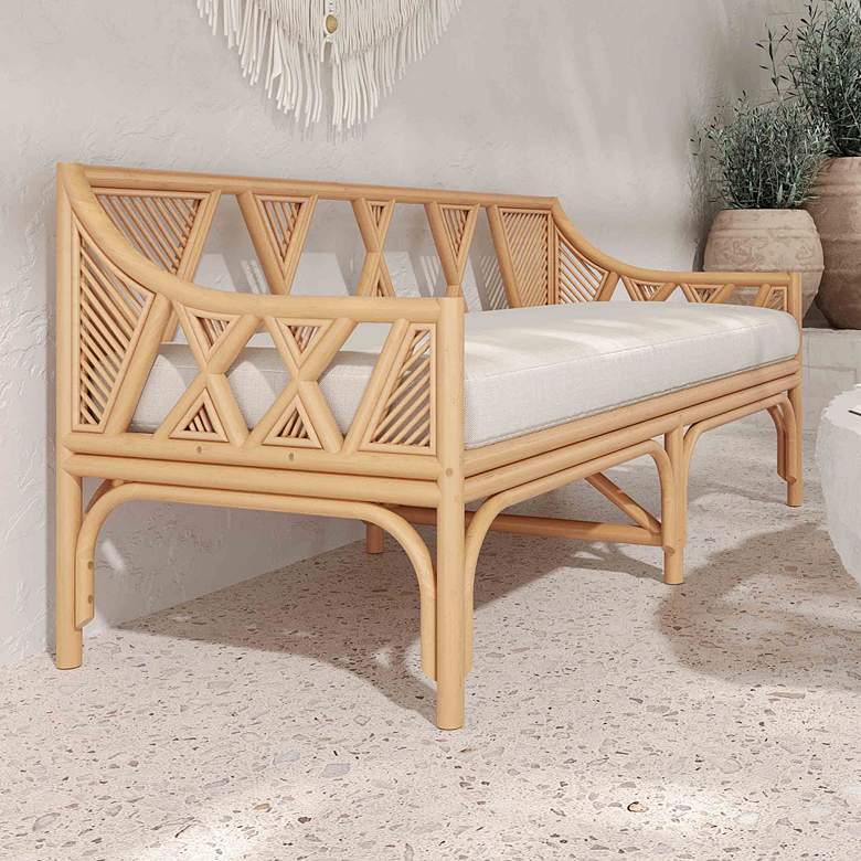 Image 1 TOV Jayla 53 3/4" Wide Natural Rattan Rectangular Bench