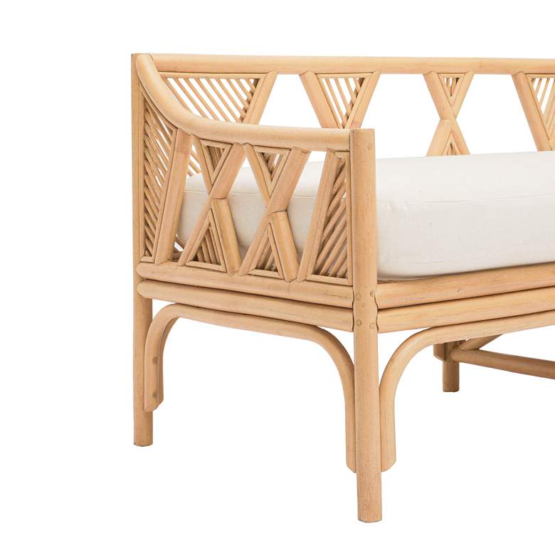 Image 3 TOV Jayla 53 3/4" Wide Natural Rattan Rectangular Bench more views