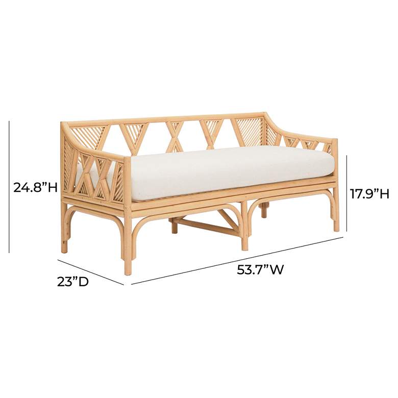 Image 6 TOV Jayla 53 3/4" Wide Natural Rattan Rectangular Bench more views