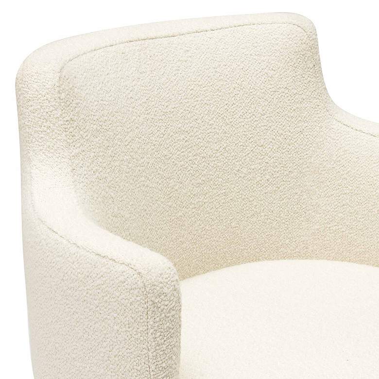 Image 2 TOV Jeffree 24 1/4" Cream Boucle Fabric Modern Swivel Dining Chair more views