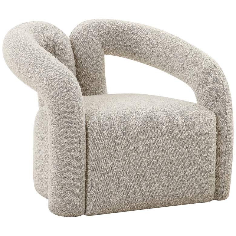 Image 1 TOV Jenn 29" Wide Gray Boucle Fabric Modern Accent Chair