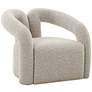 1_TOV Jenn 29" Wide Gray Boucle Fabric Modern Accent Chair