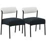 2_TOV Jolene 20 3/4" Wide Cream Black Linen Dining Chairs Set of 2