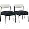 TOV Jolene 20 3/4" Wide Cream Black Linen Dining Chairs Set of 2