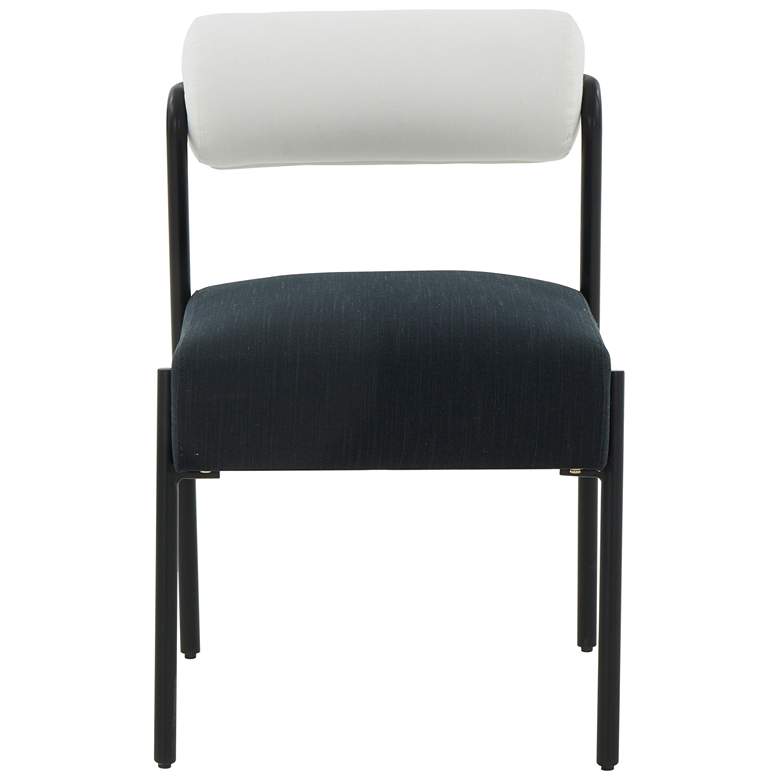 Image 5 TOV Jolene 20 3/4" Wide Cream Black Linen Dining Chairs Set of 2 more views