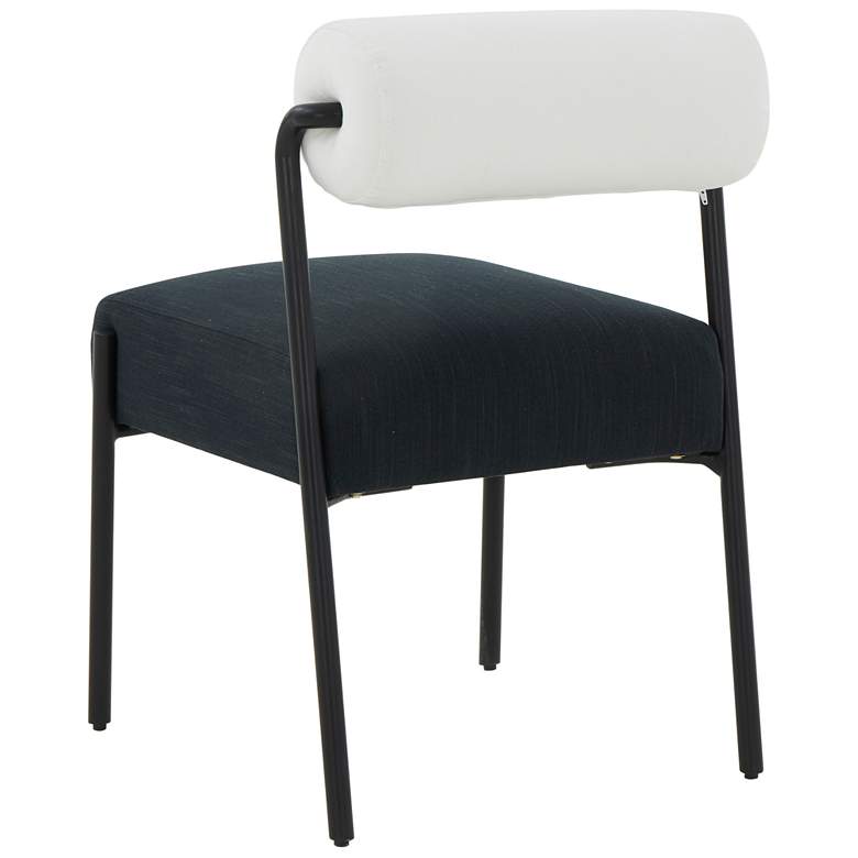 Image 6 TOV Jolene 20 3/4" Wide Cream Black Linen Dining Chairs Set of 2 more views