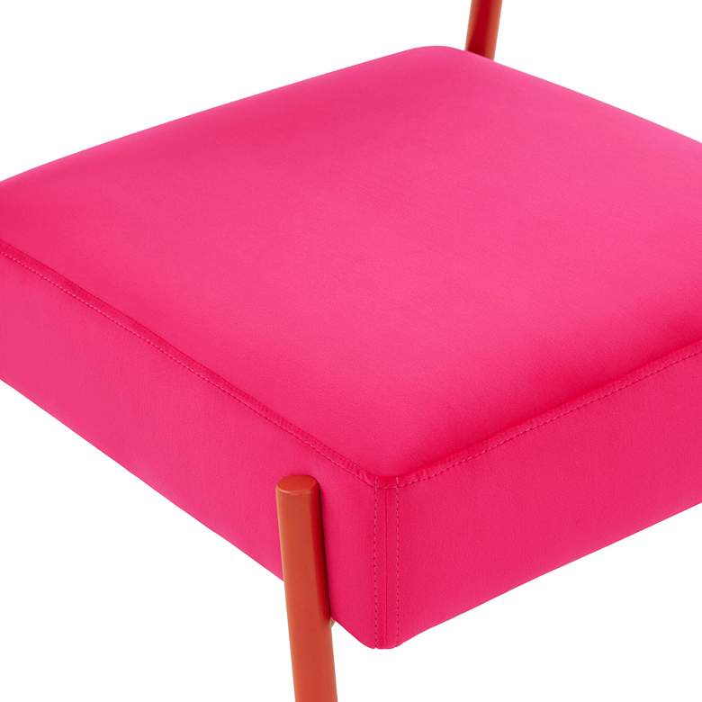 Image 4 TOV Jolene 20 3/4" Wide Hot Pink Velvet Fabric Modern Accent Chair more views