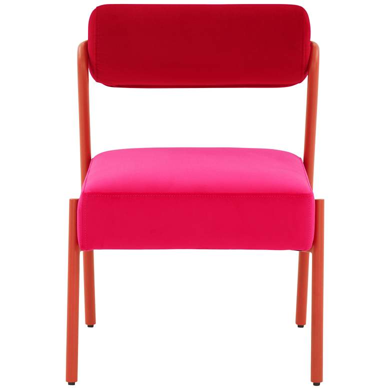 Image 5 TOV Jolene 20 3/4" Wide Hot Pink Velvet Fabric Modern Accent Chair more views