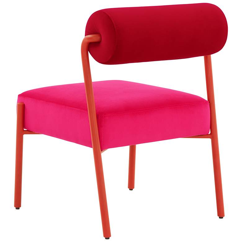 Image 6 TOV Jolene 20 3/4" Wide Hot Pink Velvet Fabric Modern Accent Chair more views