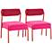 TOV Jolene 20 3/4" Wide Modern Hot Pink Velvet Dining Chairs Set of 2