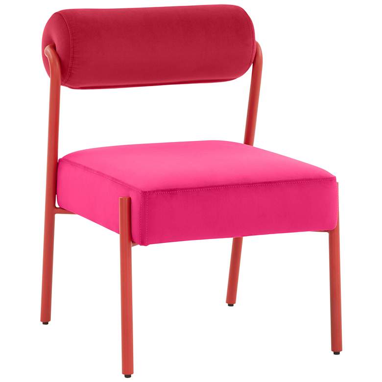 Image 4 TOV Jolene 20 3/4" Wide Modern Hot Pink Velvet Dining Chairs Set of 2 more views