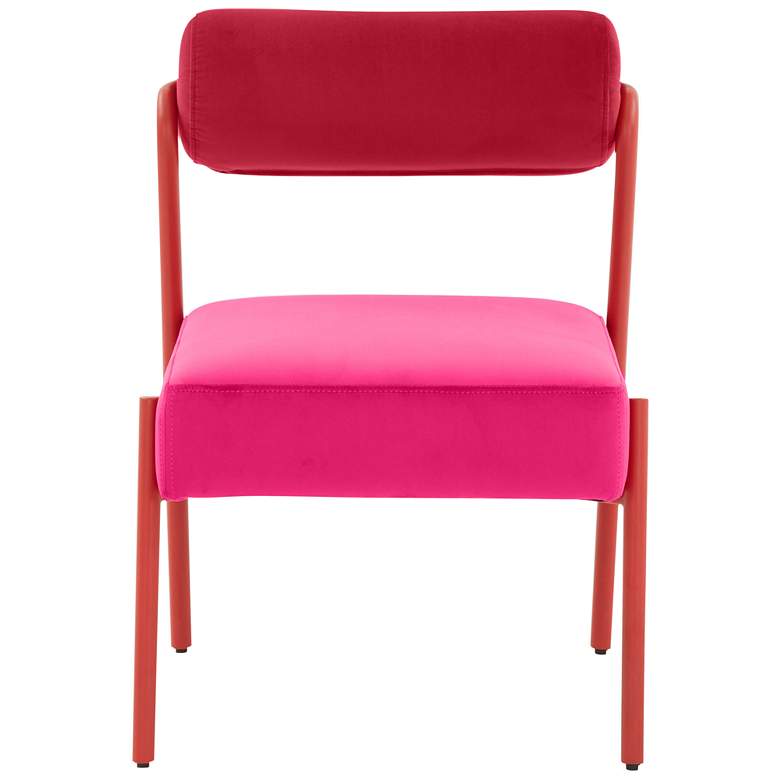 Image 5 TOV Jolene 20 3/4" Wide Modern Hot Pink Velvet Dining Chairs Set of 2 more views