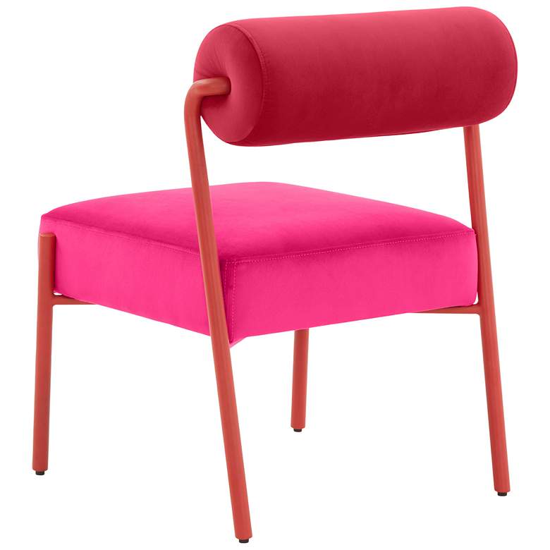 Image 6 TOV Jolene 20 3/4" Wide Modern Hot Pink Velvet Dining Chairs Set of 2 more views