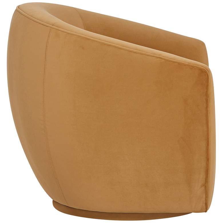 Image 4 TOV Jordan 32 1/2" Wide Modern Tan Velvet Swivel Armchair more views