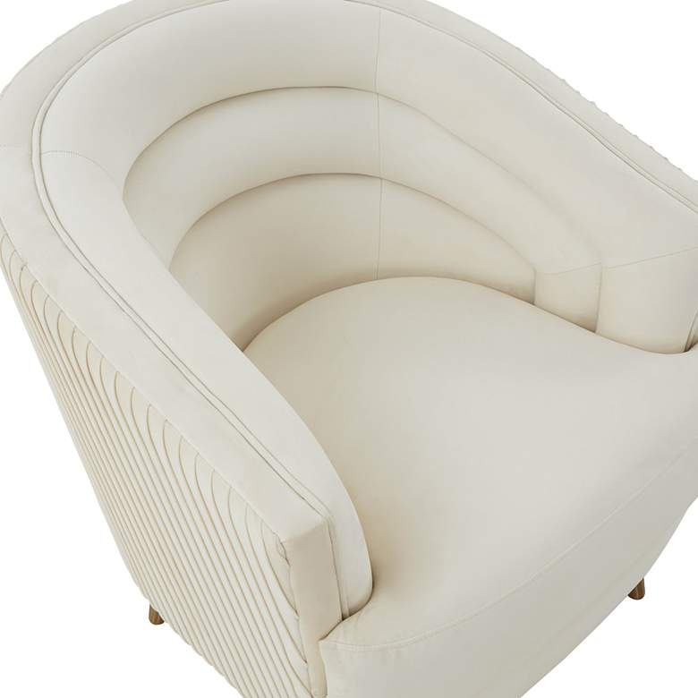 Image 4 TOV Jules 29" Wide Cream Velvet Fabric Tufted Modern Accent Chair more views