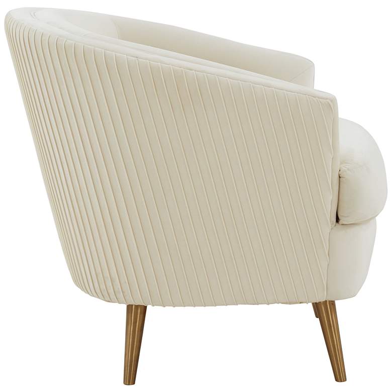 Image 6 TOV Jules 29" Wide Cream Velvet Fabric Tufted Modern Accent Chair more views