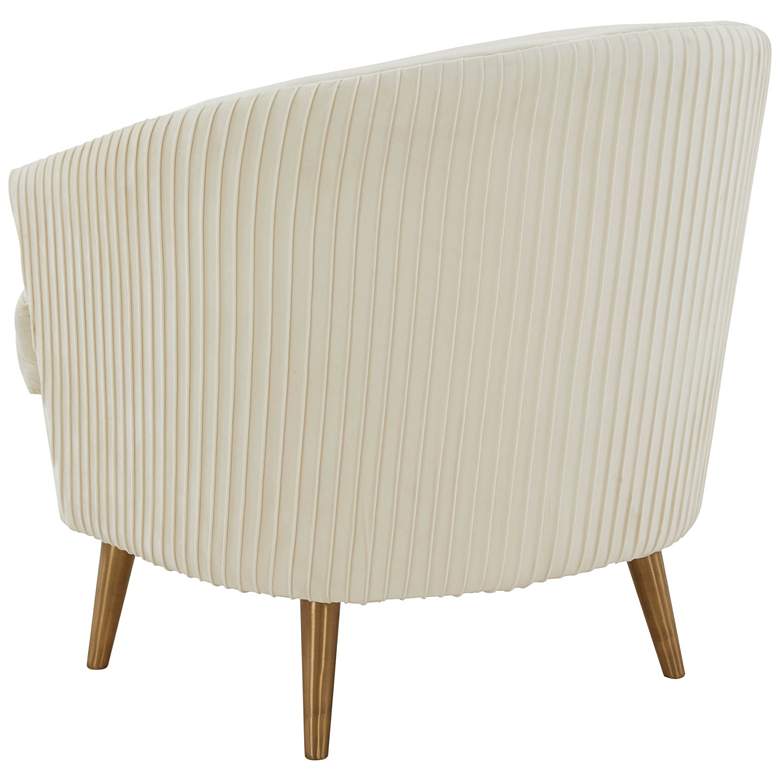 Image 7 TOV Jules 29" Wide Cream Velvet Fabric Tufted Modern Accent Chair more views